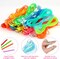 Lanyard String Kit, 25 Bundles Gimp String Plastic Lacing Cord with 20pcs Snap Clip Hooks and Keyrings for Boondoggle Crafts, Bracelets and Lanyard Weaving (Laser & Glow in Dark)